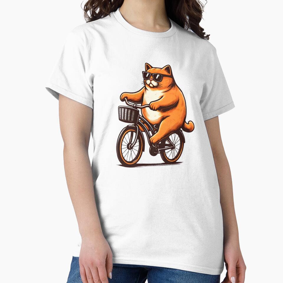 Cat Riding Bicycle Cat on a bike Funny Cat by ArisaHong