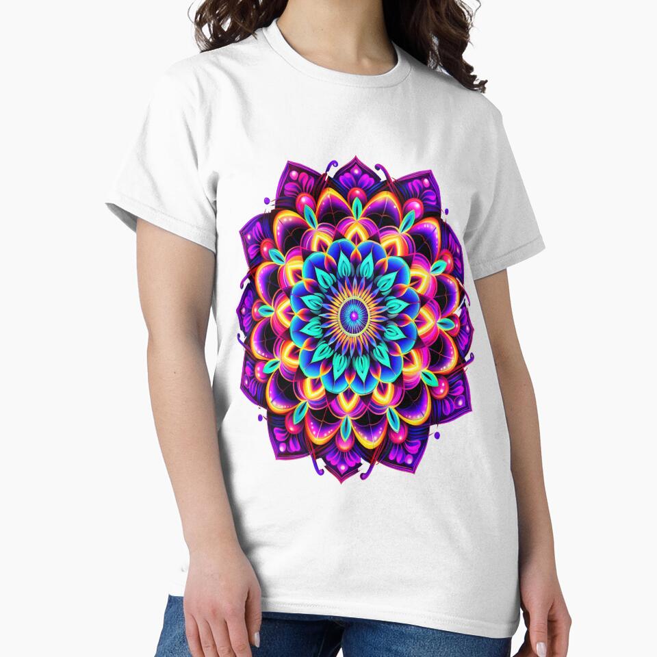 Flower mandala fluorescent blacklight third eye by Atelier-Arcano
