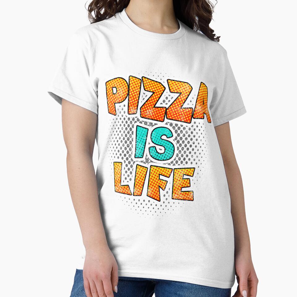 Funny Pizza Shirts Pizza Is Life For Pizza Lovers Pizza Party Clothing by Leopardman25 Unisex , , , Long Sleeve Tee