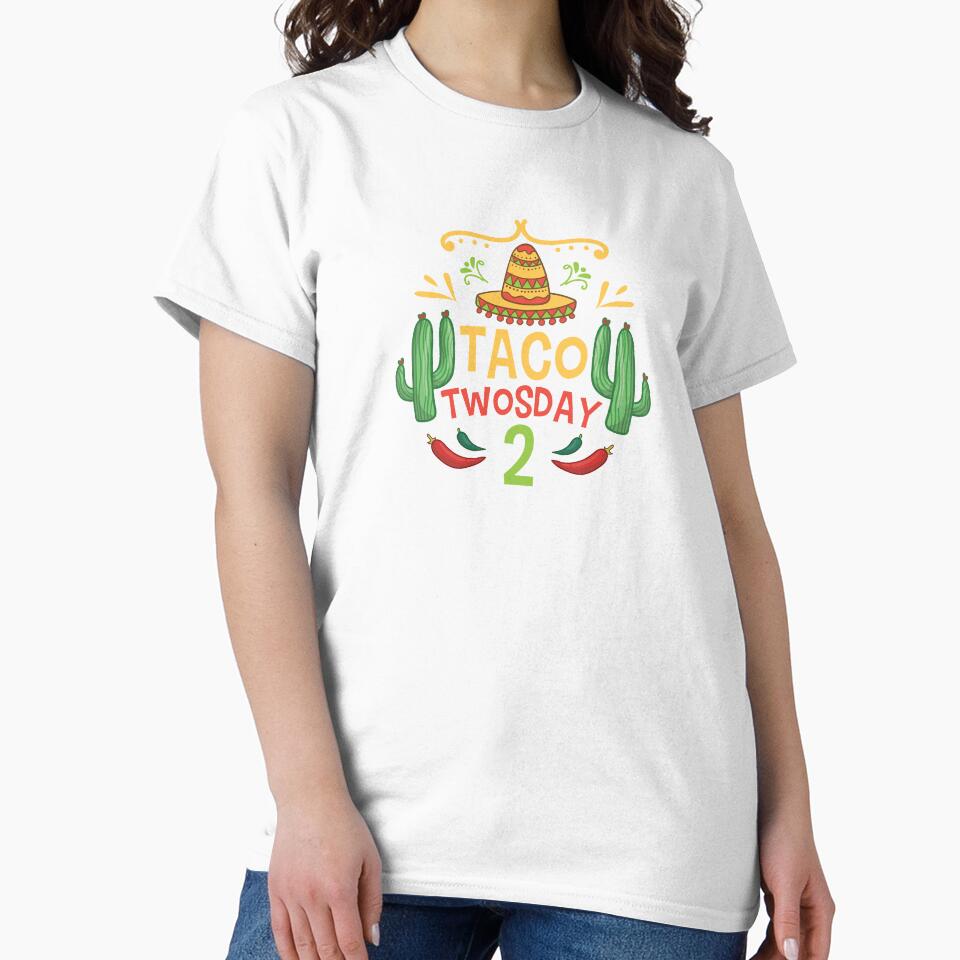 Tacos Cactus Taco Twosday 2 Birthday Gift by haselshirt Unisex , , , Long Sleeve Tee
