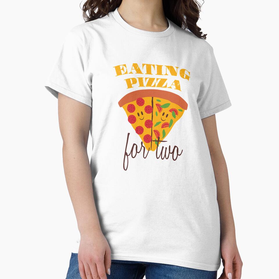 Eating Pizza for two - Funny Design by felixpauli Unisex , , , Long Sleeve Tee