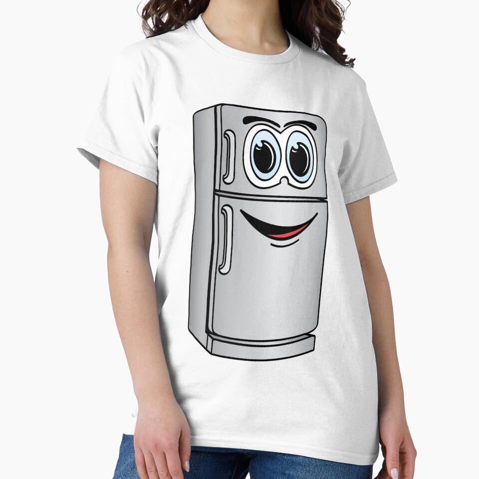 Stainless Steel Refrigerator Cartoon by Scott Hayes Unisex , , , Long Sleeve Tee