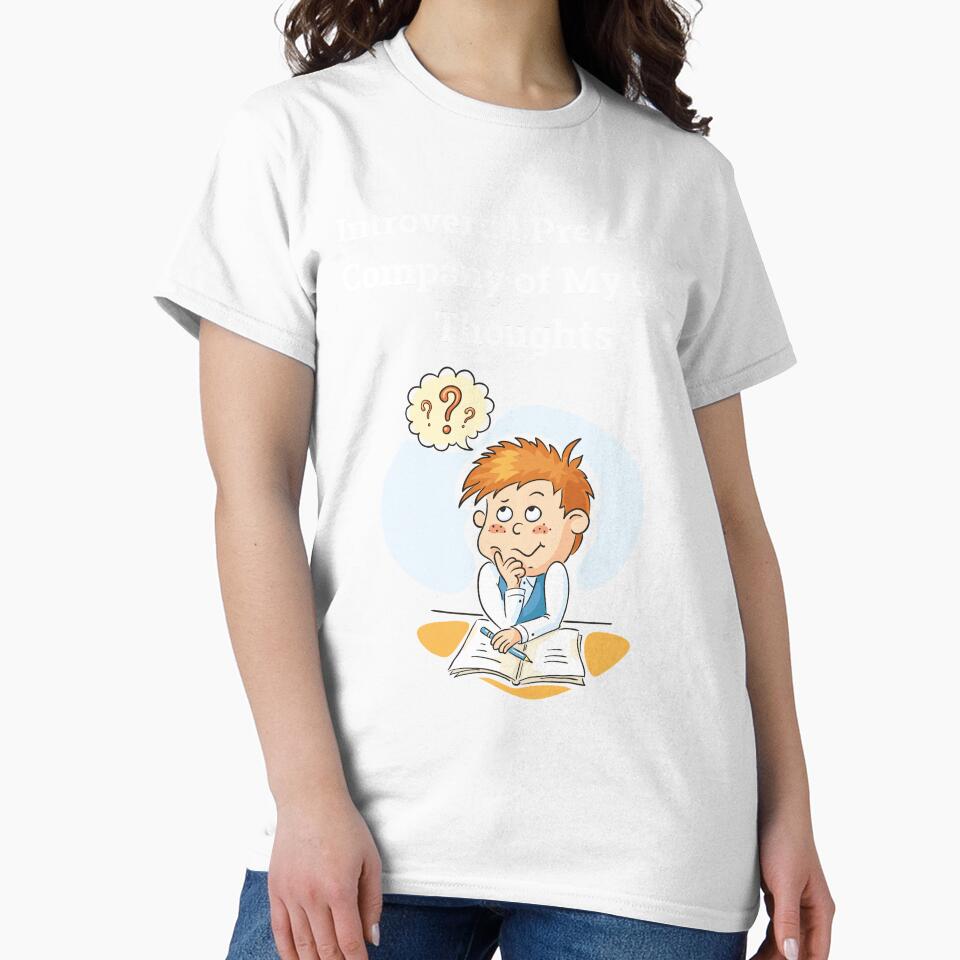 Introvert: I Prefer the Company of My Own Thoughts by ElLocoMus Unisex , , , Long Sleeve Tee
