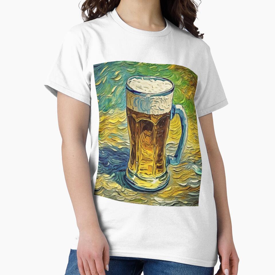 "Refreshing Brew: A Captivating Mug of Beer" by Artisticanvas Unisex , , , Long Sleeve Tee