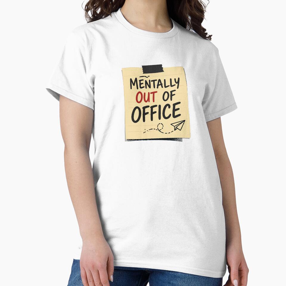 Mentally Out of Office – Funny Work Mood by Gift Phrase Studio Unisex , , , Long Sleeve Tee