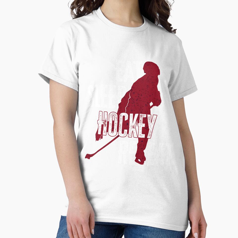 Hockey Life Mantra Tee: Eat, Sleep, Hockey, Repeat by JacontaII Unisex , , , Long Sleeve Tee