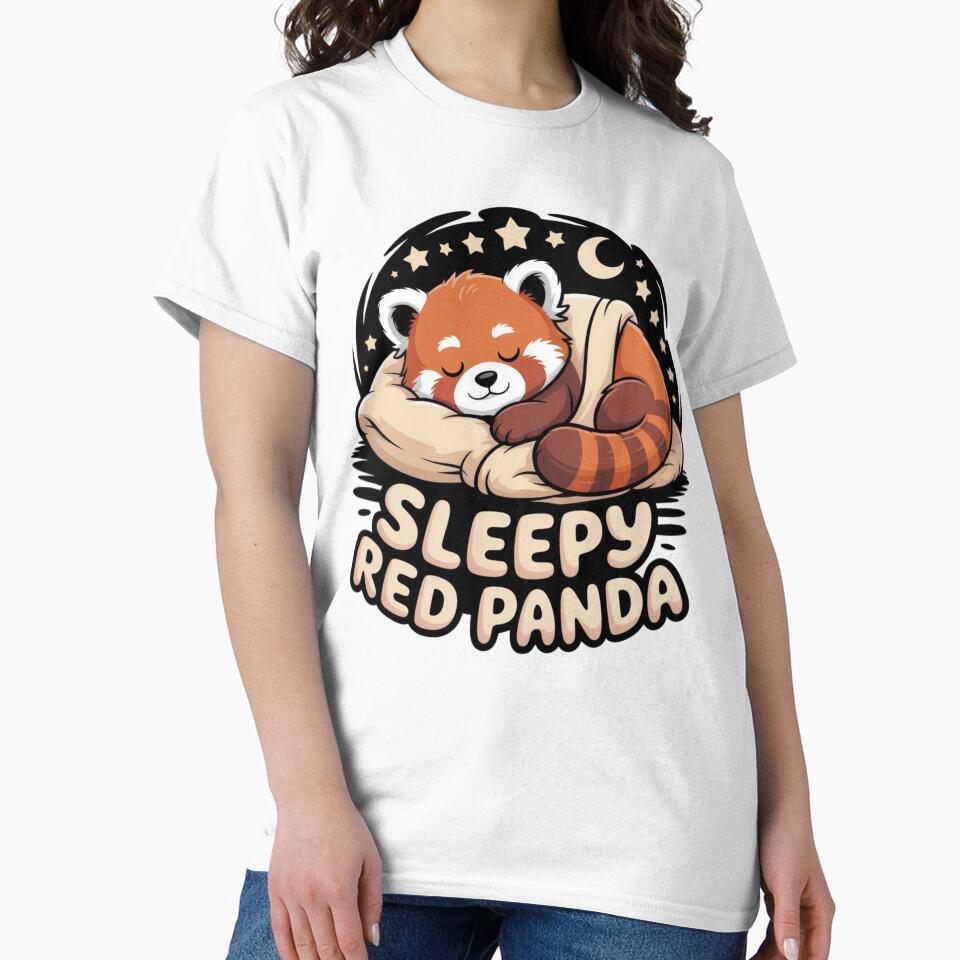Red Panda Sleep Pajamas by sinkedink Unisex , , , Long Sleeve Tee