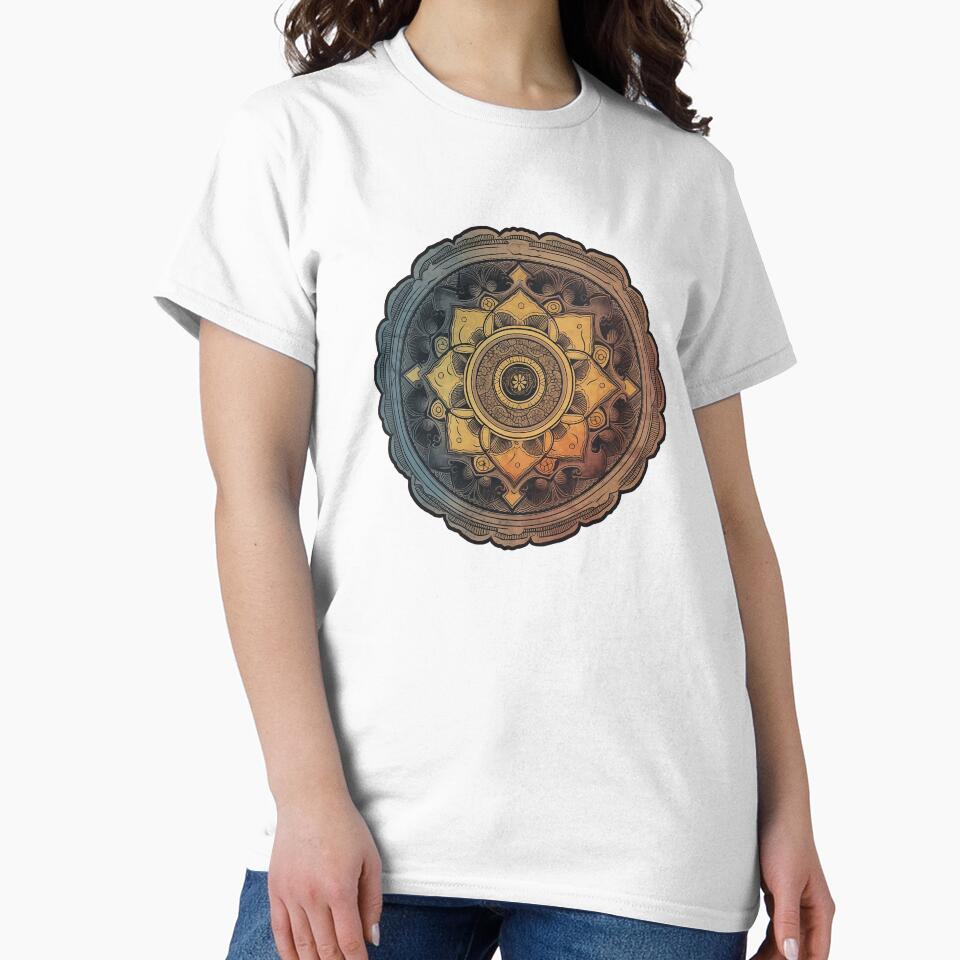 Sacred Zen Mandala - Flower Geometric Patterns in Cool Warm Tones by AncientArkana