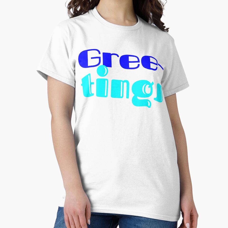 Gree-tings Funny Greek Hello Pun by Faali950 Unisex , , , Long Sleeve Tee