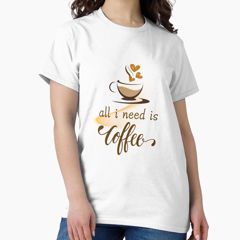 All I Need is Coffee - Cute Heart Steam Coffee Design by Tiatooty Unisex , , , Long Sleeve Tee