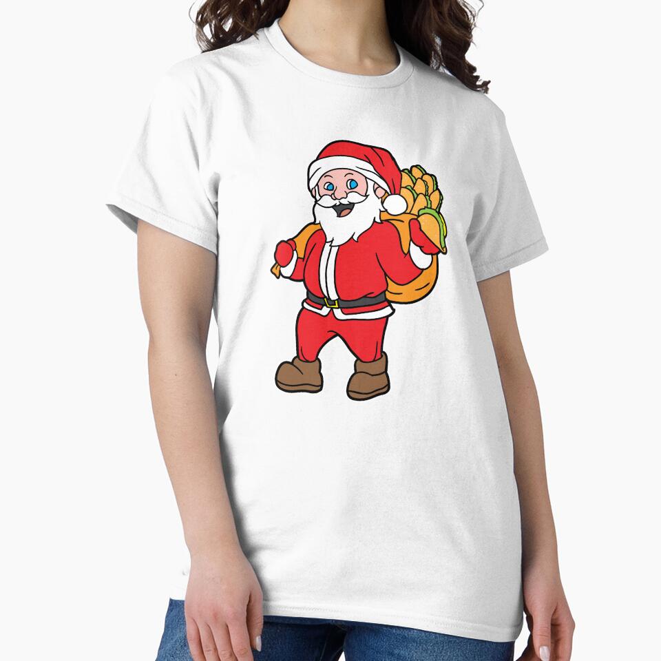 Santa Taco Bag Christmas Xmas Holiday Gift by haselshirt Unisex , , , Long Sleeve Tee