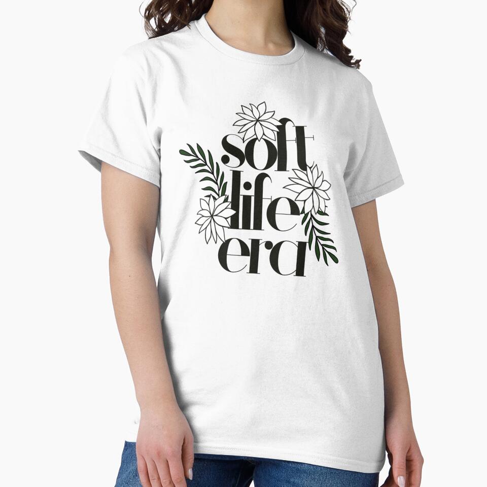 Soft Life Era Botanical Design – Minimalist Self Care Aesthetic by Calm and Antsy Unisex , , , Long Sleeve Tee