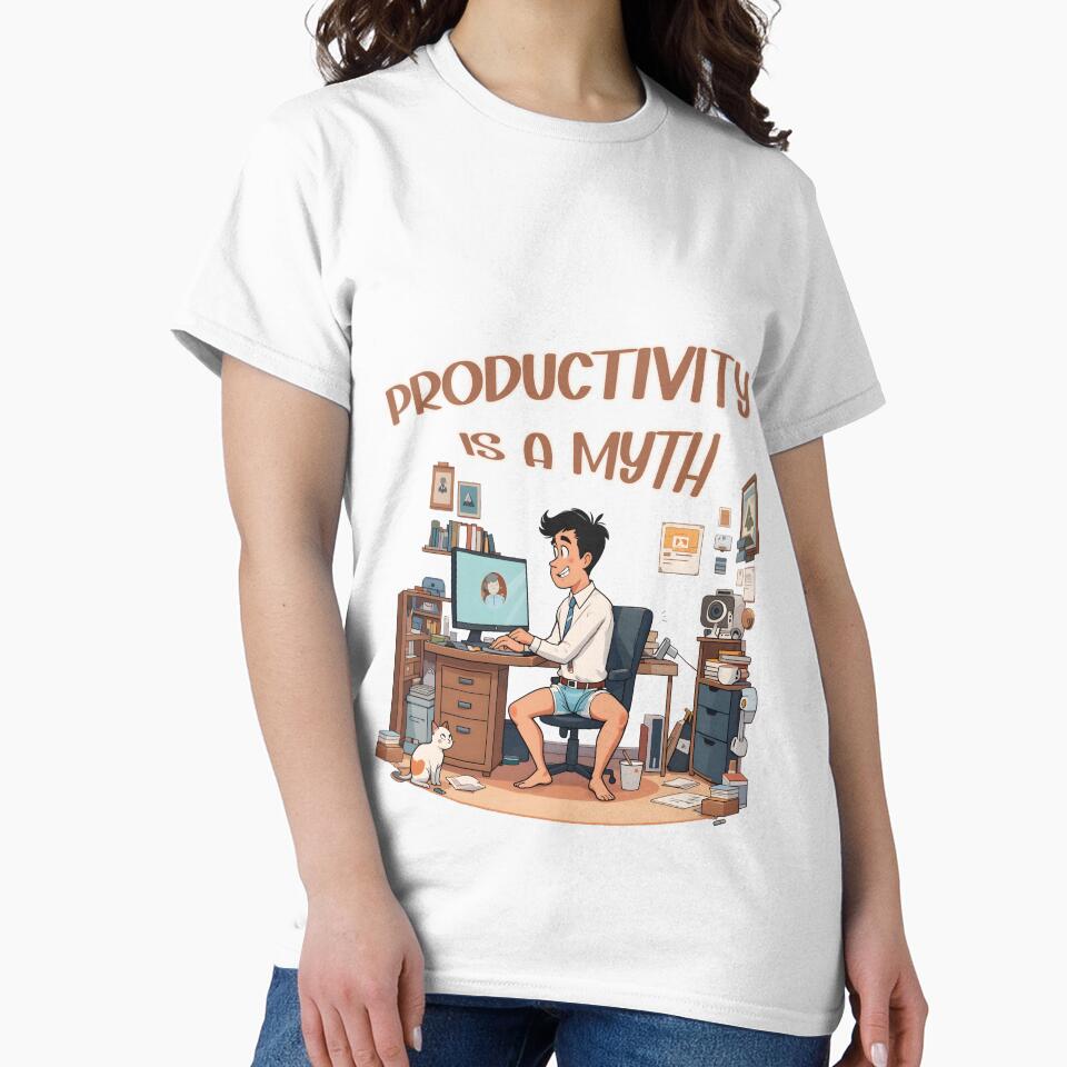 Productivity Is a Myth Home Office Edition by narco075 Unisex , , , Long Sleeve Tee