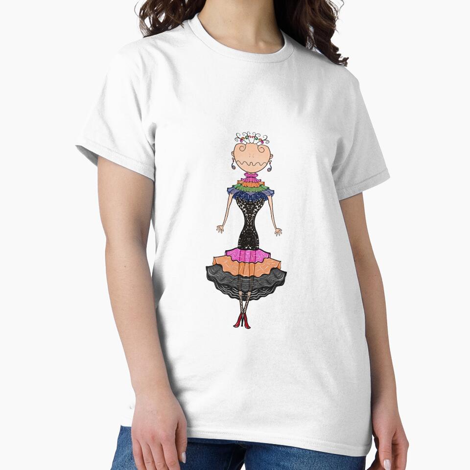cartoon dancing girl cartoon by 236Reel Unisex , , , Long Sleeve Tee