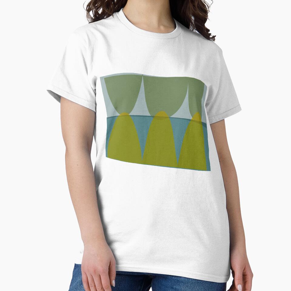 Green and Blue Retro Elliptical by pfleghaarart