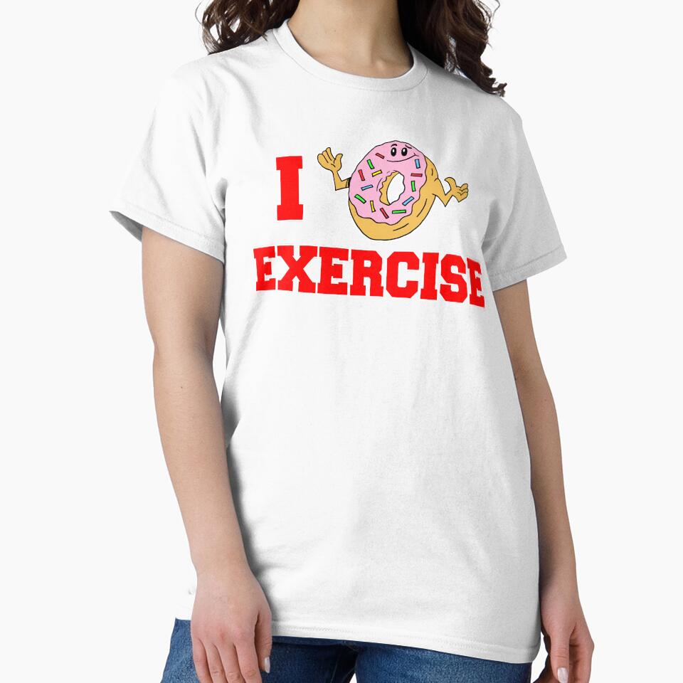 I Do Not (Dougnut / Donut) Exercise Funny Cartoon Doughnut by jaycartoonist Unisex , , , Long Sleeve Tee