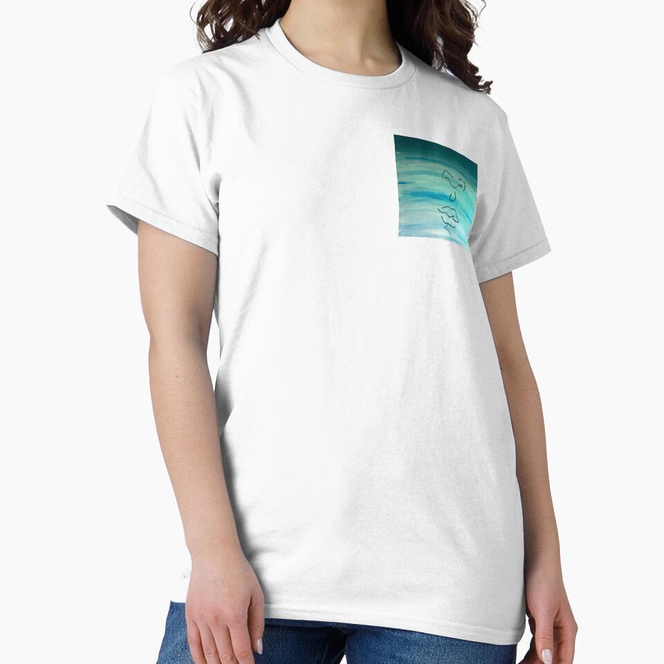 Minimalist Face on Blue Waters – Abstract Line Art by Luhxyraa