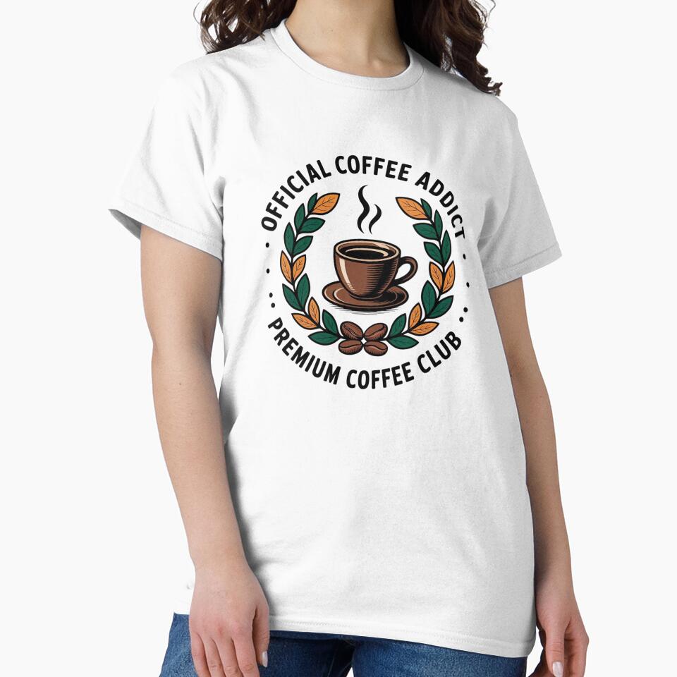 Official coffee addict Floral Coffee Wreath Design by NRcollections24 Unisex , , , Long Sleeve Tee