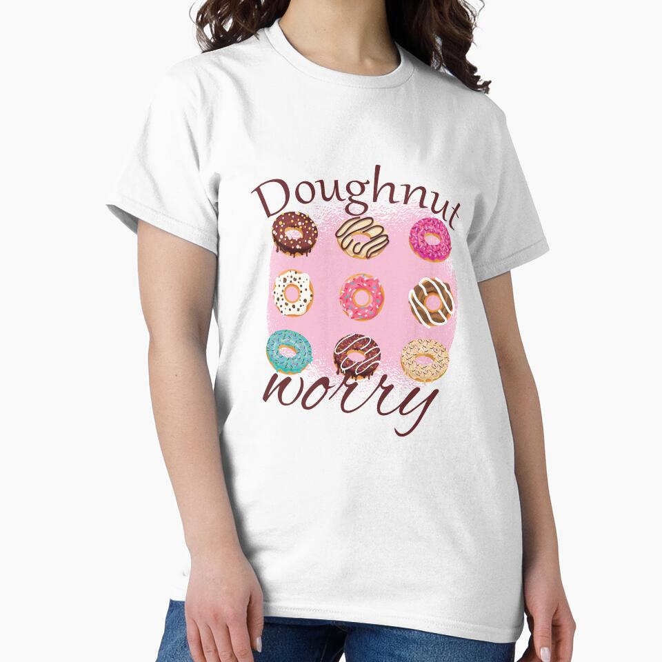 Funny Donut design - Doughnut Worry - Funny Sayings graphic by DNH Threads Unisex , , , Long Sleeve Tee