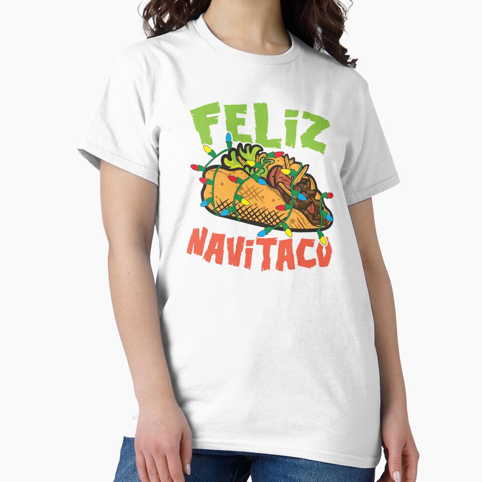 Feliz Navitaco Taco Christmas Xmas Holiday Gift by haselshirt Unisex , , , Long Sleeve Tee