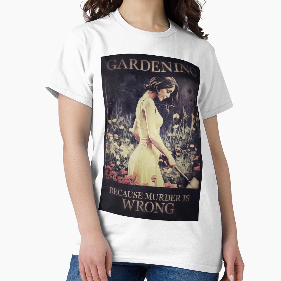 Vintage Gardening. Murder is Wrong, Right? by Canary-Vice Unisex , , , Long Sleeve Tee