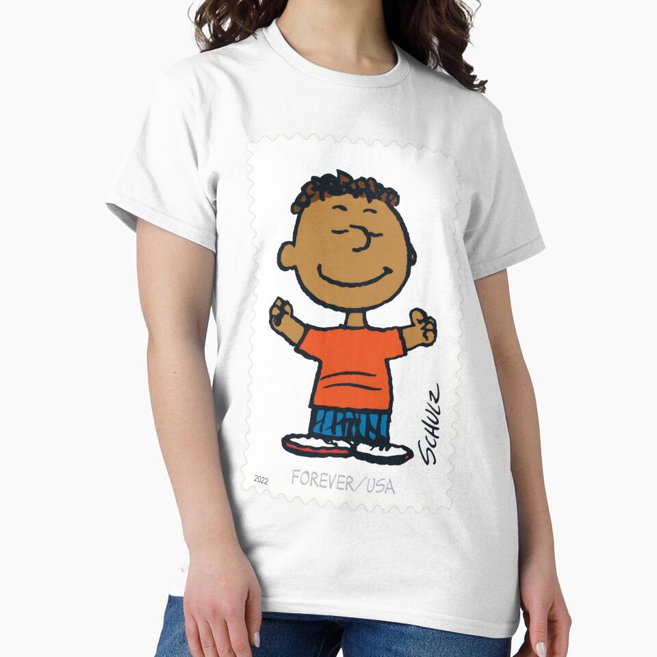 USA Postage stamp, Franklin Peanuts by Schulz Lightprint Studio Unisex , , , Long Sleeve Tee