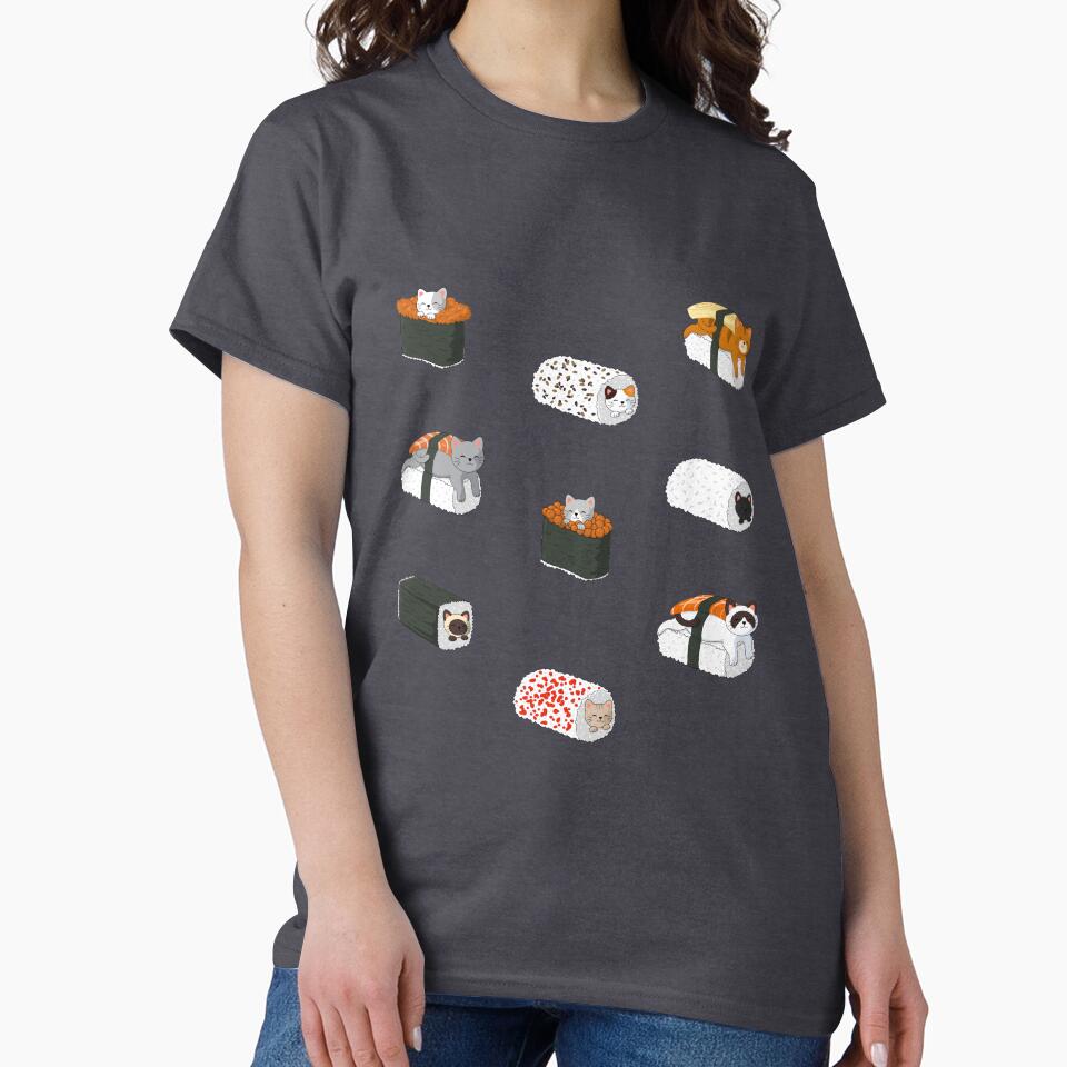 Cat sushi by Angrahius Unisex , , , Long Sleeve Tee