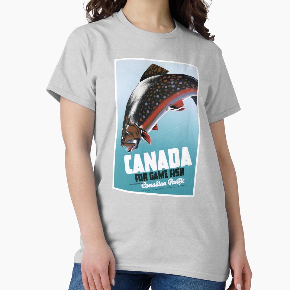 1942 CANADA For Game Fish Travel Poster by retrographics Unisex , , , Long Sleeve Tee