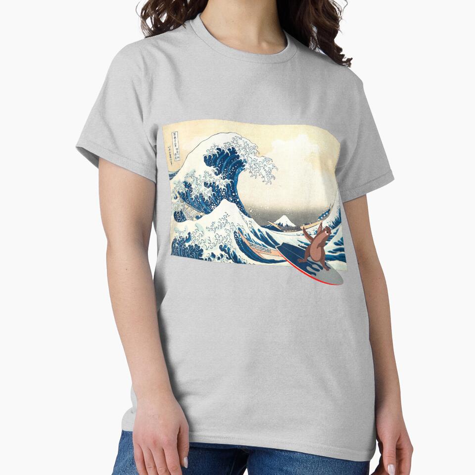 Otter surfing Japanese wave by Earth Fire Spirit by Container  of Dreams
