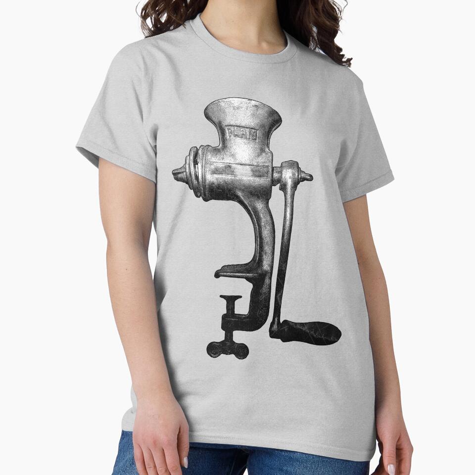 Vintage Cast Iron Hand Crank Meat Grinder by Ghoul Enterprises Unisex , , , Long Sleeve Tee