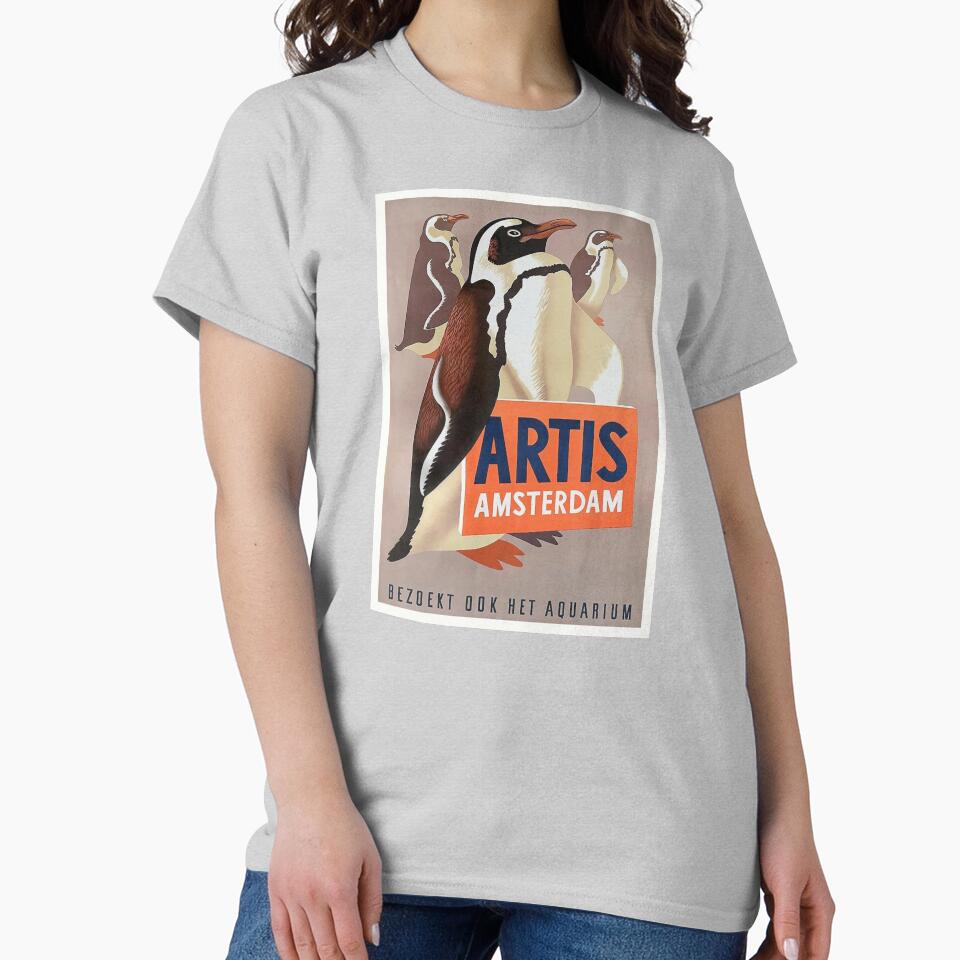 1947 Artis Zoo Amsterdam Penguins Poster by retrographics Unisex , , , Long Sleeve Tee