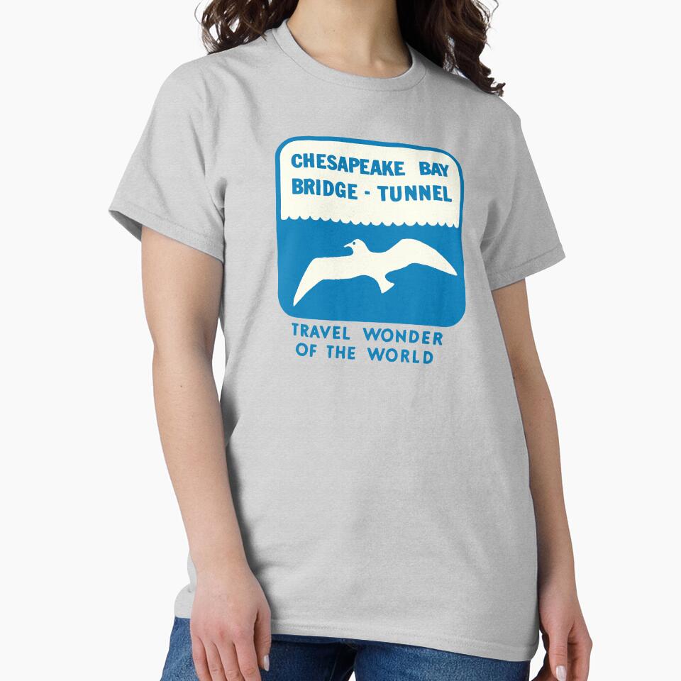 Chesapeake Bay Bridge Tunnel Vintage Travel Decal by hilda74 Unisex , , , Long Sleeve Tee