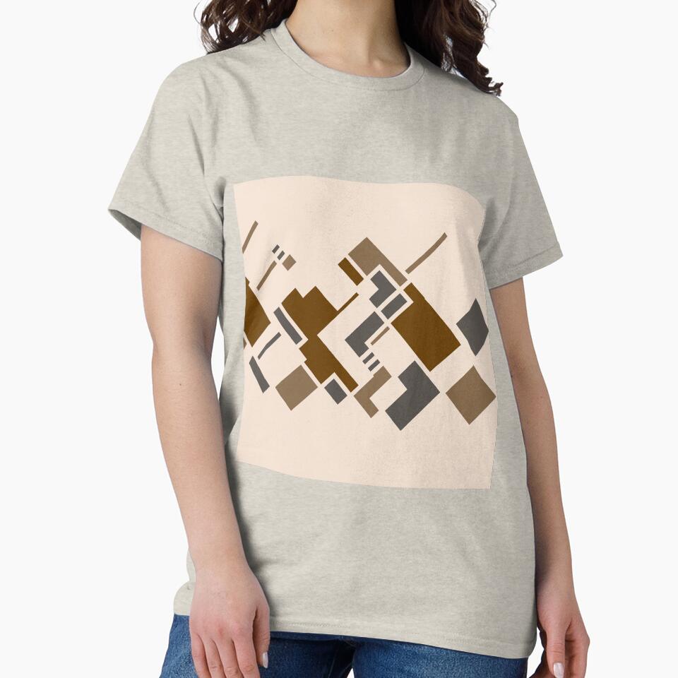Desert Geometry — Abstract Geometric Art in Brown, Tan & Charcoal | Original Print by MoonHoneybyImani