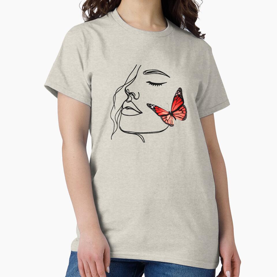 Butterfly Woman Minimalist Line Art by MadeByMira