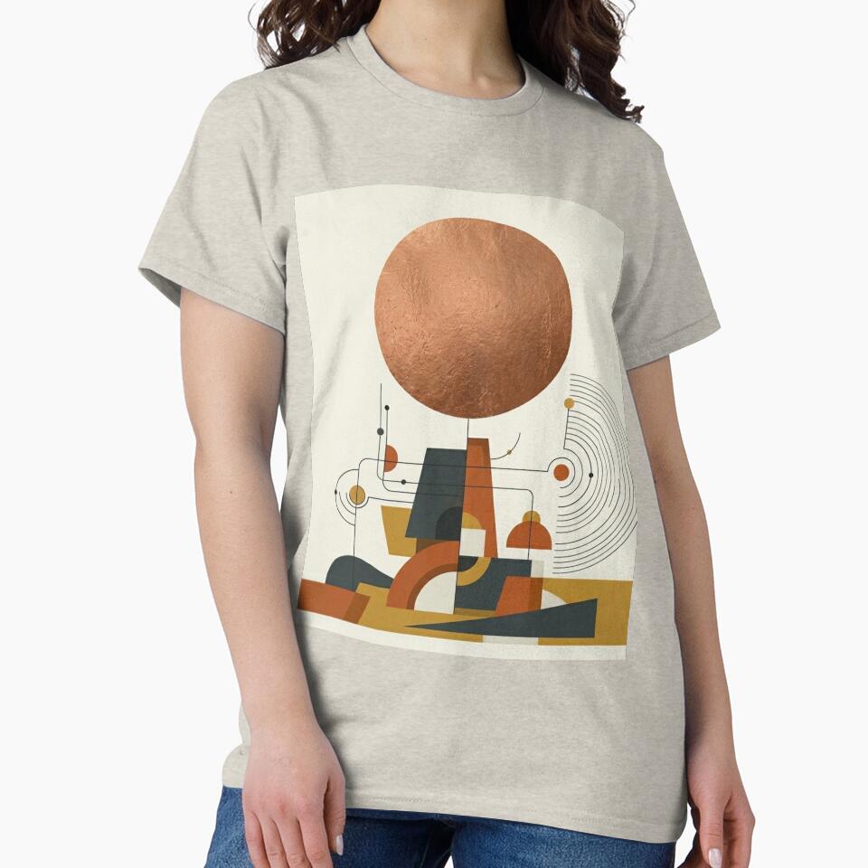 Mid Century Modern Abstract Geometric Mountain Landscape by Leafs With Luna