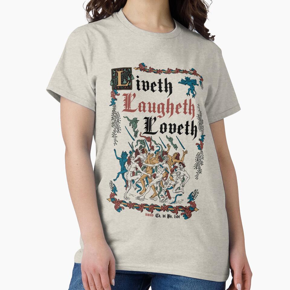 Live Laugh Love Medieval Style - funny retro vintage English history by Nemons Unisex , , , Long Sleeve Tee