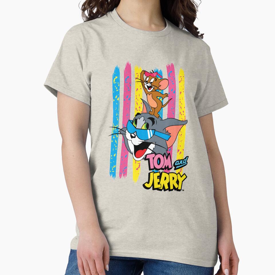 Tom and Jerry Vintage Cartoon Retro Design by Cherry Glow Unisex , , , Long Sleeve Tee