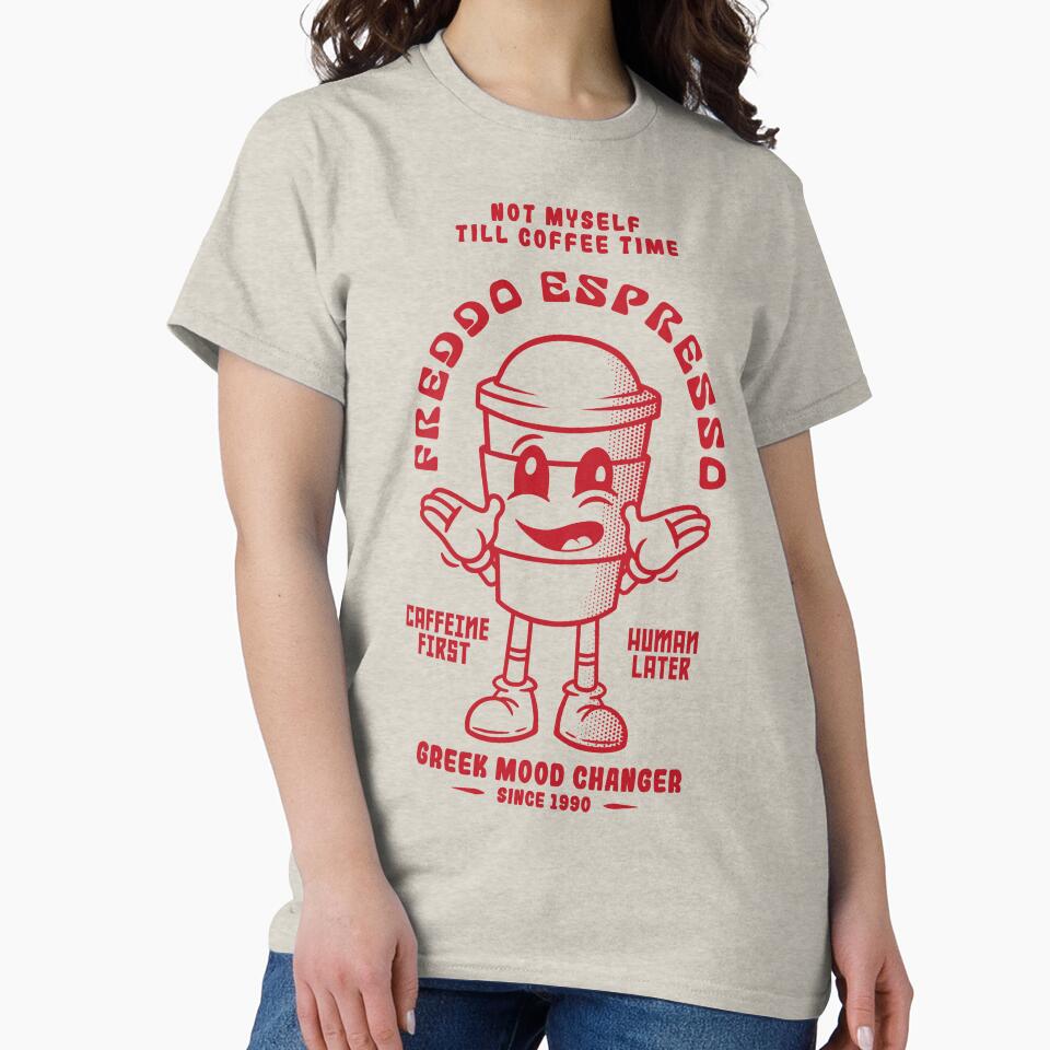 Greek Ice Coffee Retro Mascot Tshirt by GreekTs Unisex , , , Long Sleeve Tee