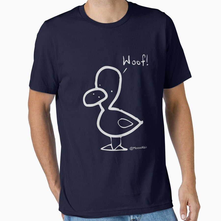 Duck Goes Woof - Pale print for dark t-shirts by worldofmoose