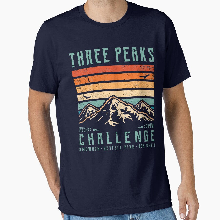 3 Peaks Challenge - Retro by TigerTom Design Unisex , , , Long Sleeve Tee