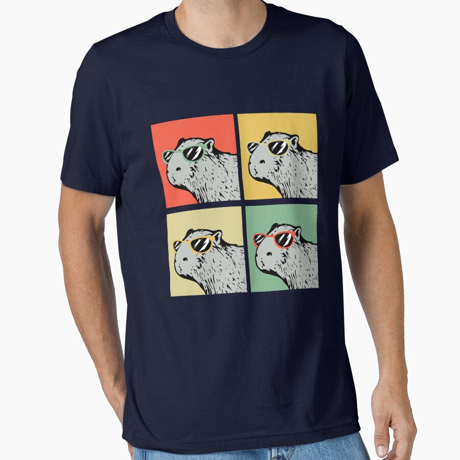 Capybara Retro Animal Lover Vintage Retro Capybara Gear by DynamicDesign Unisex , , , Long Sleeve Tee
