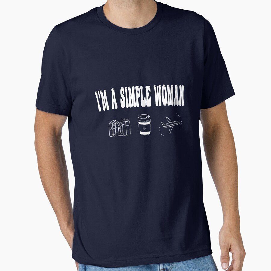 I am A Simple woman - Books, Coffee And traveling Essential by Country-Love Unisex , , , Long Sleeve Tee