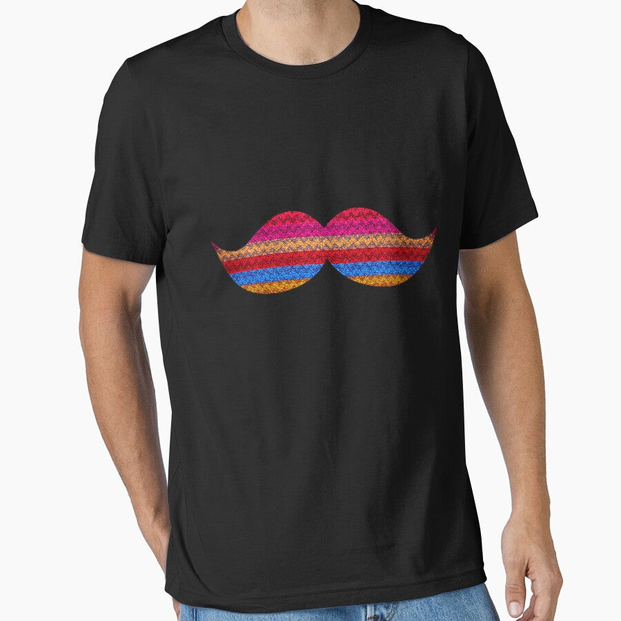 Funny Mustache Chevron Pattern by enhan Unisex , , , Long Sleeve Tee