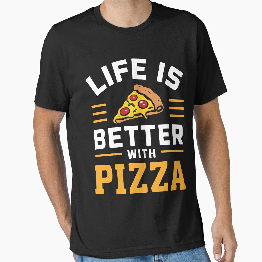 Life Is Better With Pizza by Quirky Shirts Unisex , , , Long Sleeve Tee