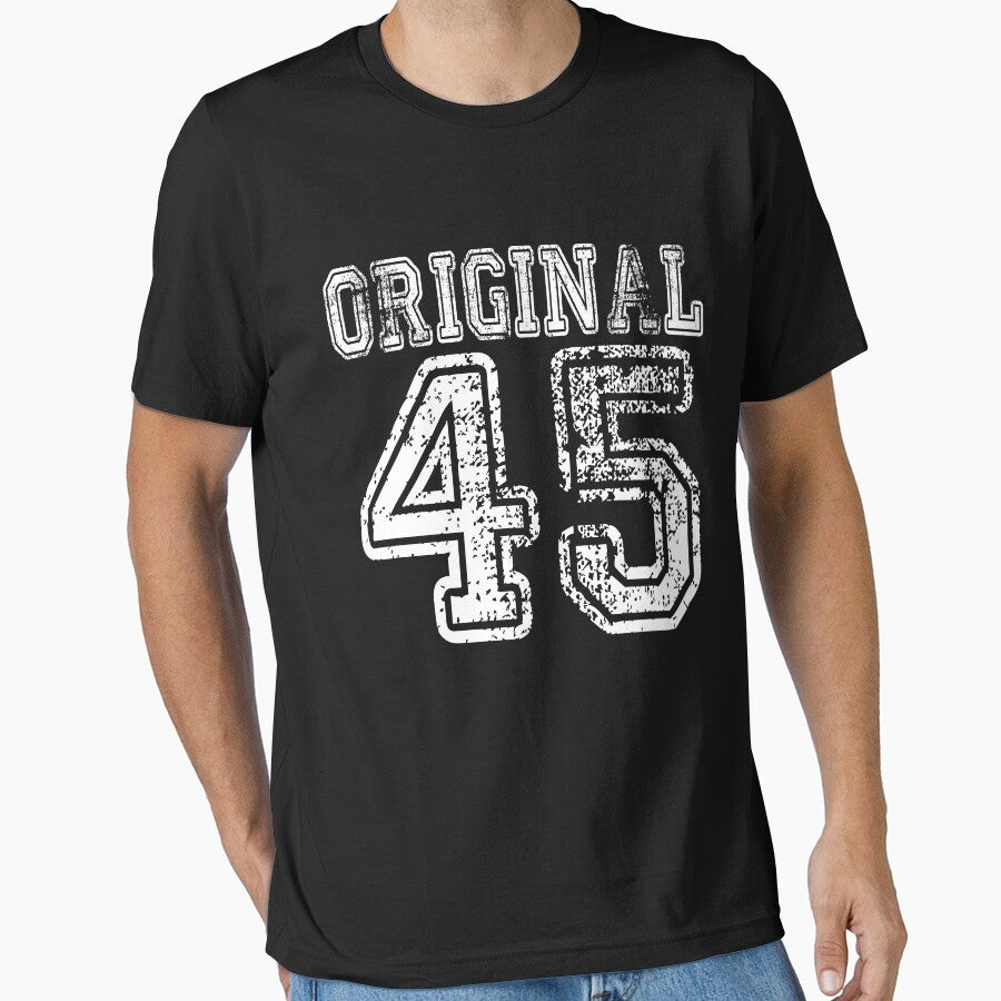 Original 45 1945 2045 Birthday Gift Age Year Old Boy Girl Cute Funny Man Woman Jersey Style by arcadetoystore