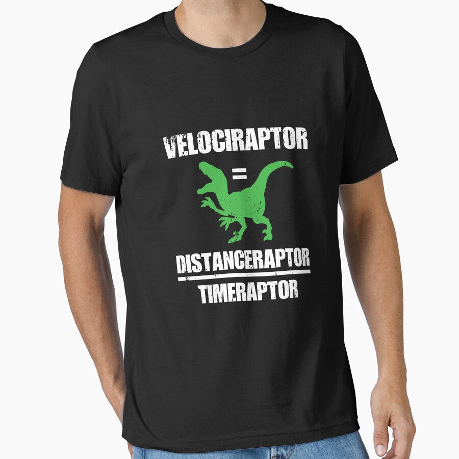 Velociraptor Equals Distance Over Time Raptor by tispy Unisex , , , Long Sleeve Tee