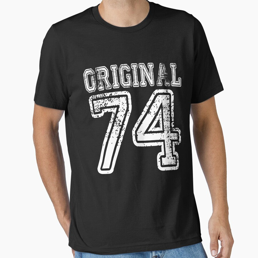 Original 74 2074 1974 Birthday Gift Age Year Old Boy Girl Cute Funny Man Woman Jersey Style by arcadetoystore