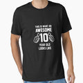 Awesome 10 Year Old Shirt Funny 10th Birthday Great Gift for A Kid, Child Short-Sleeve Jersey Tee by Panda Branda