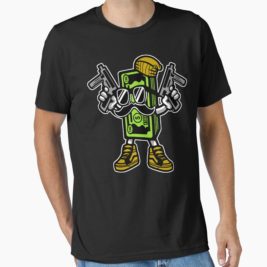 Cash Rules Cartoon by Cheap Women's Shirts Unisex , , , Long Sleeve Tee