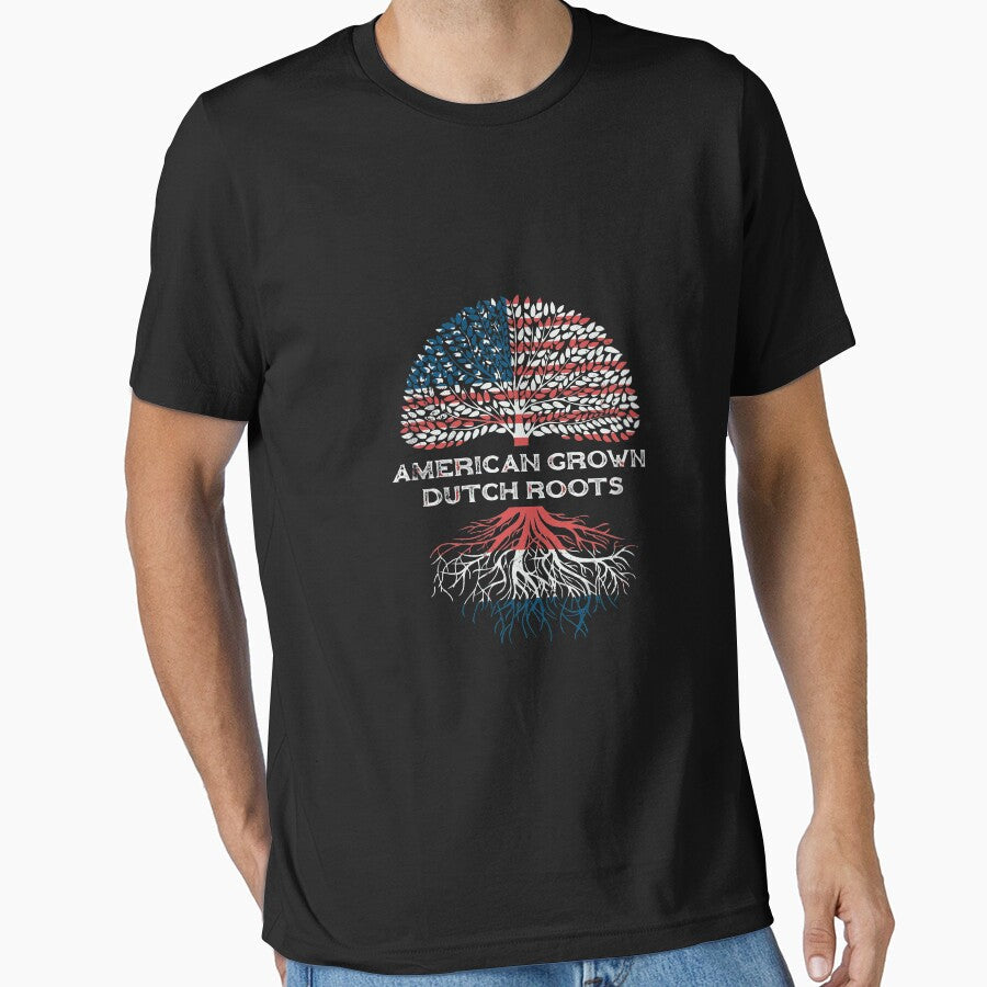 American Grown Dutch Roots Long Sleeve Us Flag Men Women by oltonomer8 Unisex , , , Long Sleeve Tee